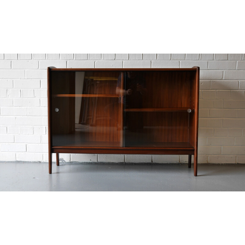 Solid afrormosia display cabinet bookcase by Younger - 1960s