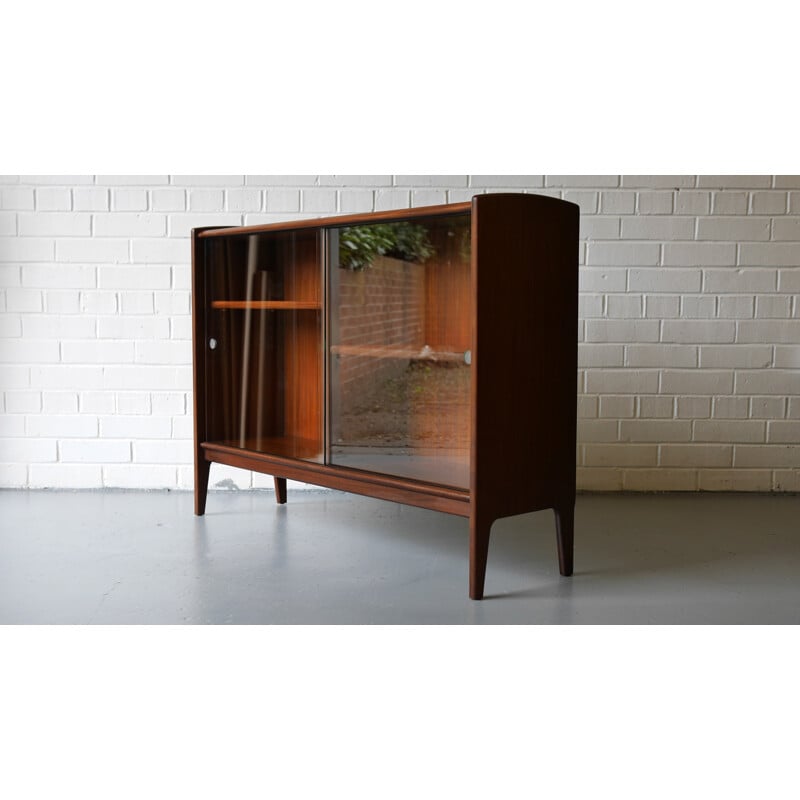 Solid afrormosia display cabinet bookcase by Younger - 1960s