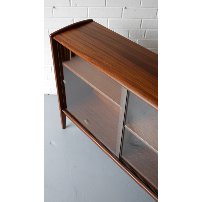Solid afrormosia display cabinet bookcase by Younger - 1960s