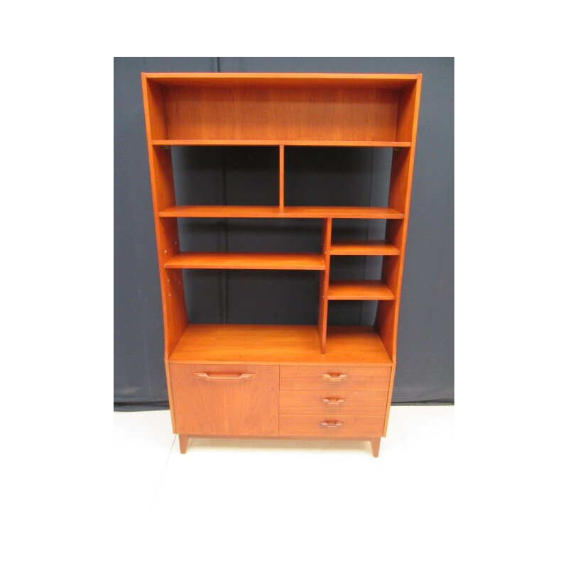 Vintage double-sided teak bookcase - 1960s