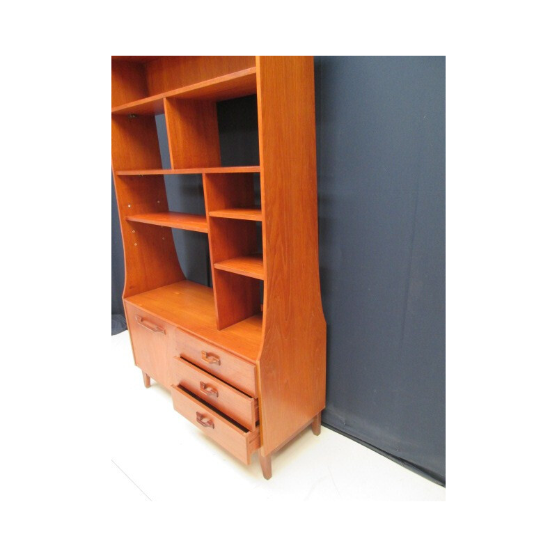 Vintage double-sided teak bookcase - 1960s