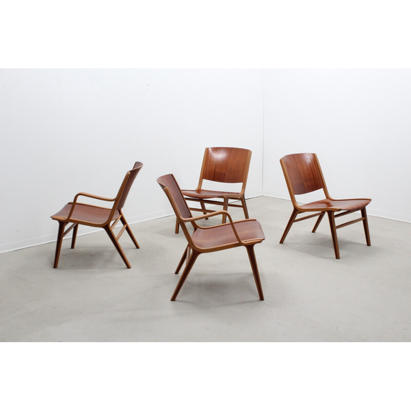Set of 4 Vintage Lounge Chairs by Peter Hvidt & Orla Mølgaard-Nielsen for Fritz Hansen - 1960s