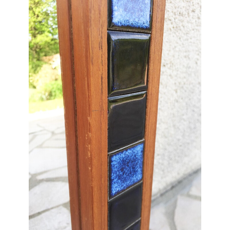 Scandinavian teak and ceramic Vintage mirror - 1960s