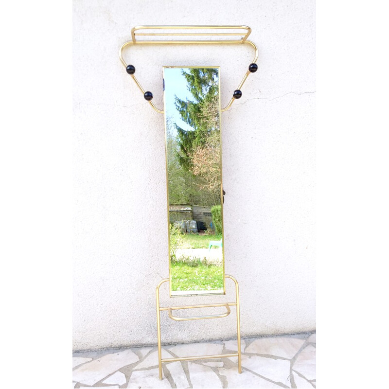 Vintage gold cloakroom coat rack - 1950s