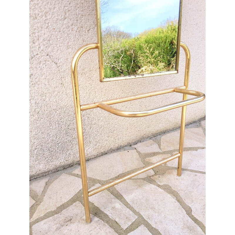 Vintage gold cloakroom coat rack - 1950s