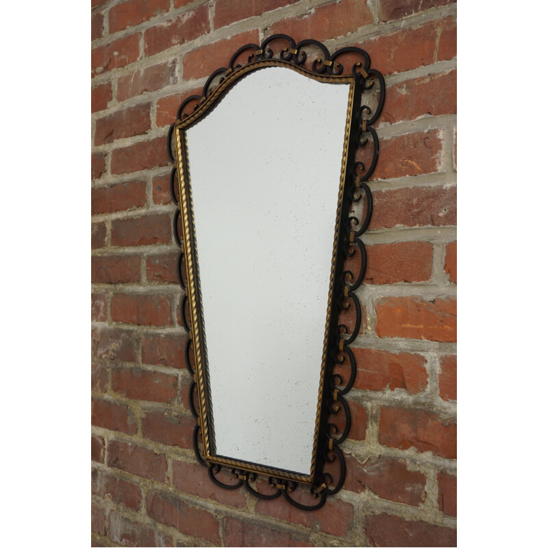 Vintage wrought iron mirror - 1950s