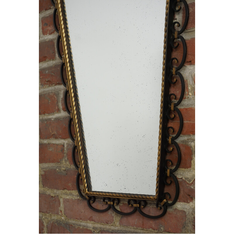 Vintage wrought iron mirror - 1950s