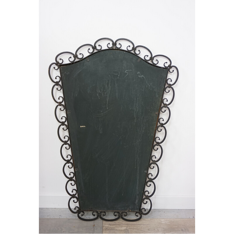 Vintage wrought iron mirror - 1950s