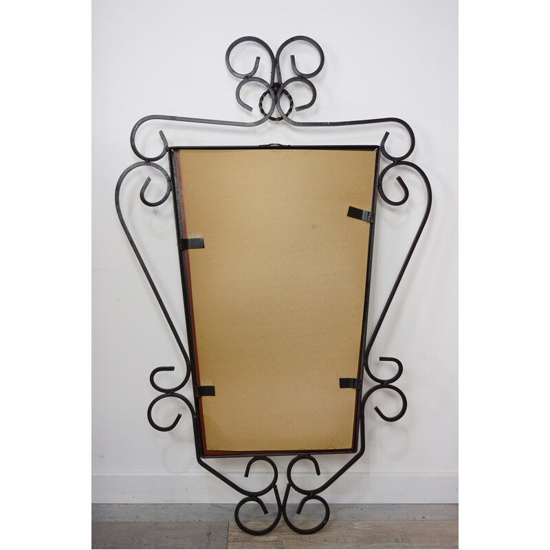 Vintage french wrought iron mirror - 1950s 