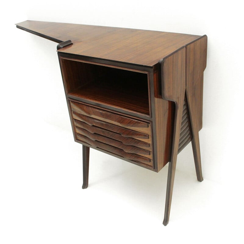 Bureau de console vintage italien en bois - 1950