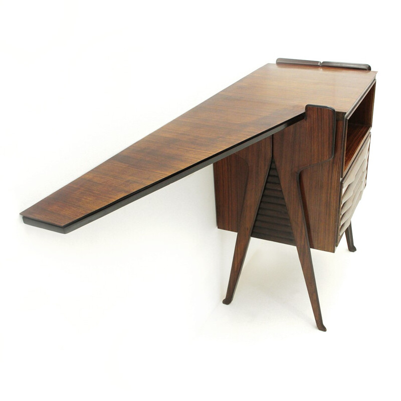 italian vintage wooden console desk - 1950s