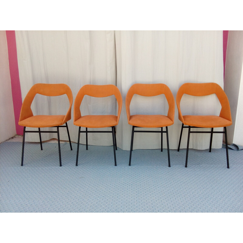 Lot de 4 chaises vintage de Louis Paolozzi - 1950