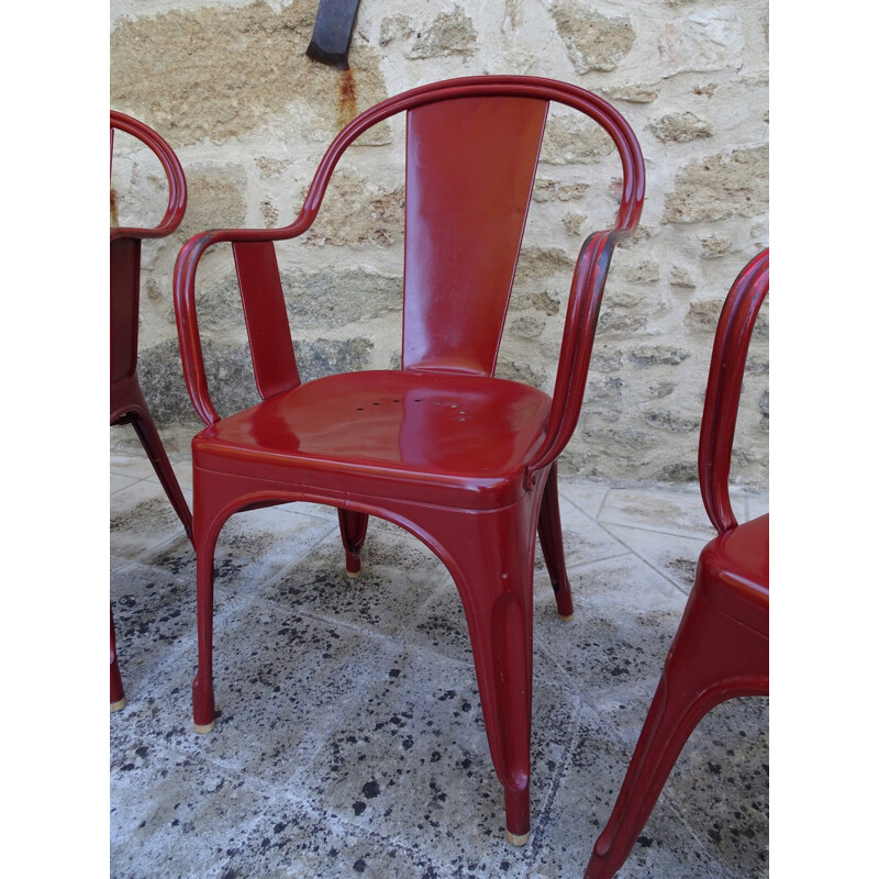 Set of 4 original Tolix C armchairs - 1960s