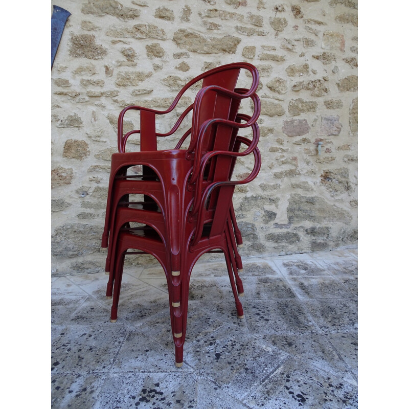 Lot de 4 chaises Tolix modèle C originaux - 1960
