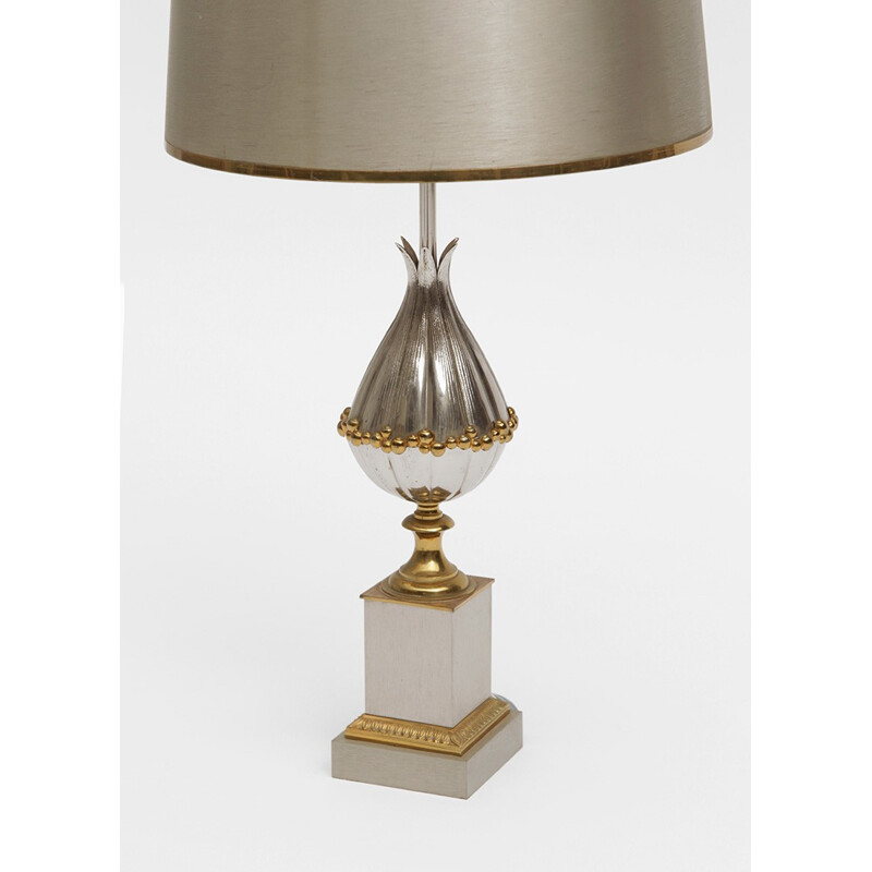 Set di 2 lampade da tavolo vintage in bronzo dorato "Lotus" di Maison Charles, 1960