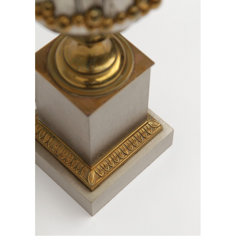 Conjunto de 2 candeeiros de mesa de bronze dourado "Lotus" da Maison Charles, 1960