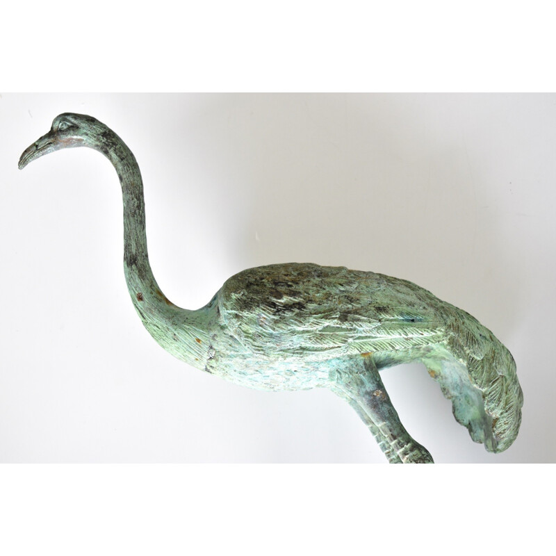 Set of 2 vintage herons in brass - 1970s