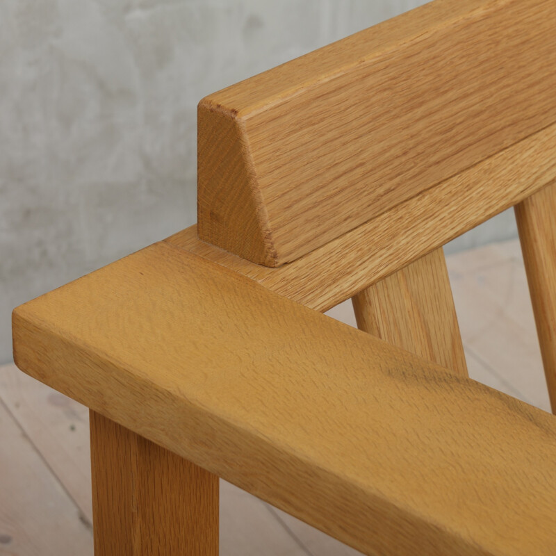 Pair of vintage Danish oak armchairs - 1970s