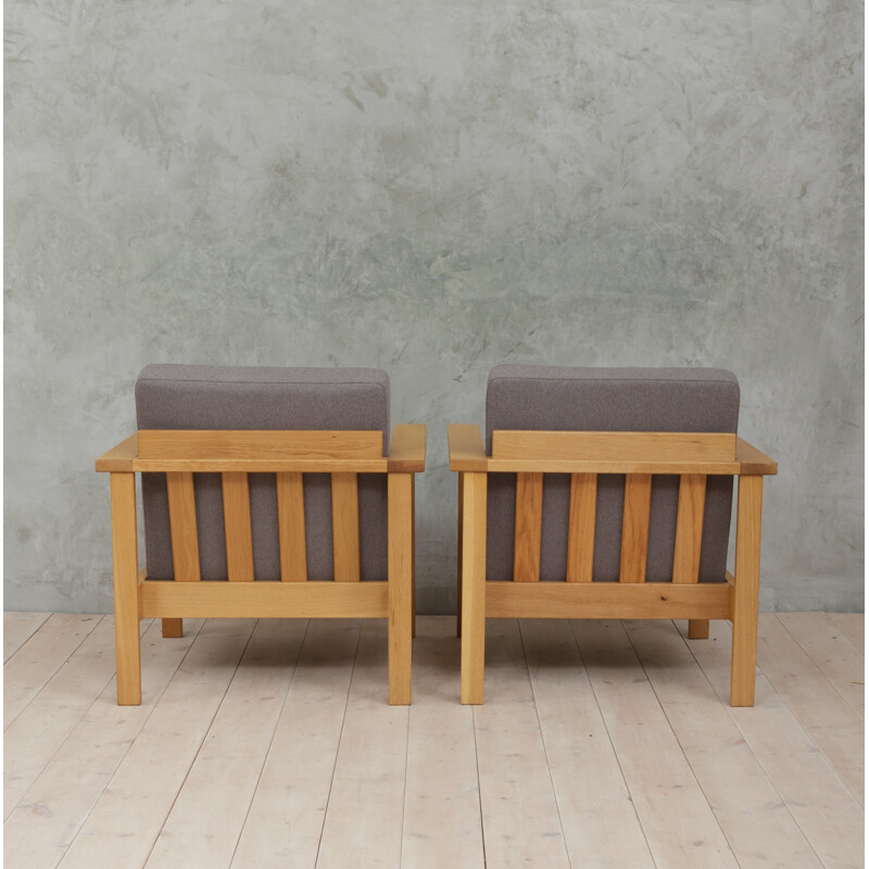 Paire de fauteuils vintage Danois gris - 1970