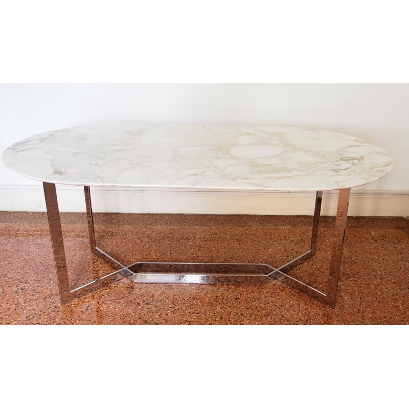 Table vintage en marbre par Paul Legeard - 1970