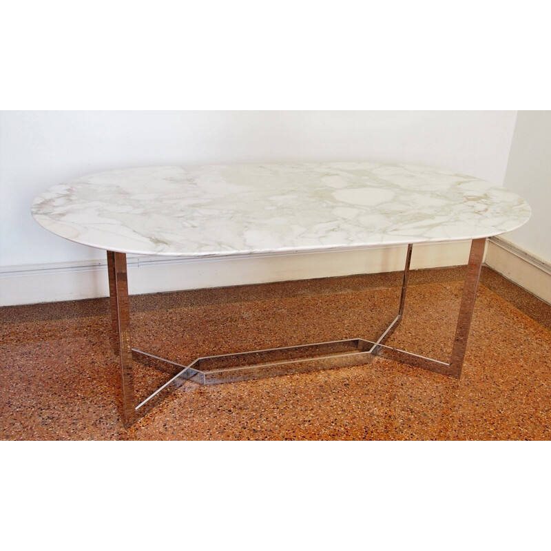 Vintage table in marble by Paul Legeard - 1970s