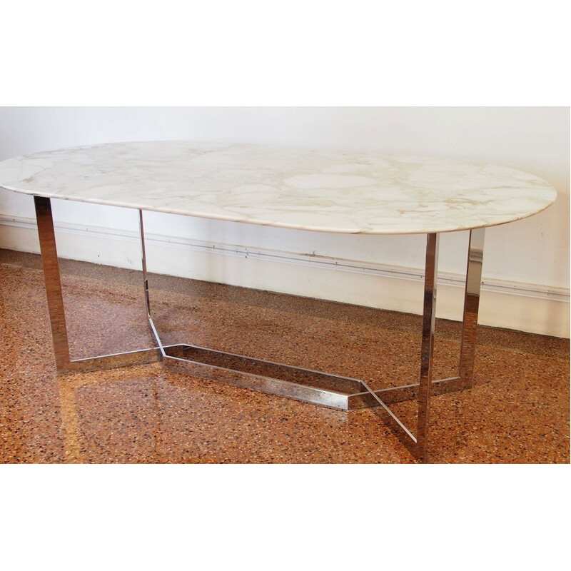 Vintage table in marble by Paul Legeard - 1970s