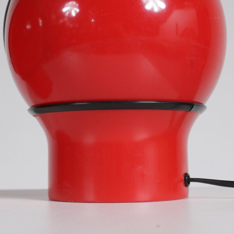 Set of 2 red table lamps in metal - 1970s 