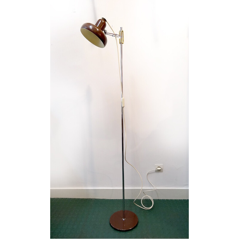 Chocolate toned floor lamp spot - 1970s