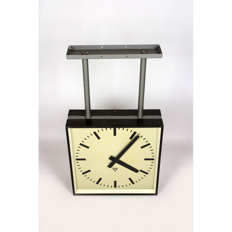 Large Double Sided Railway Clock by Pragotron - 1970s