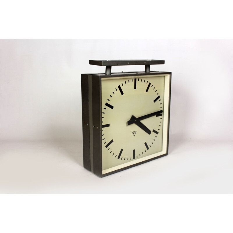 Large Double Sided Railway Clock from Pragotron - 1970s