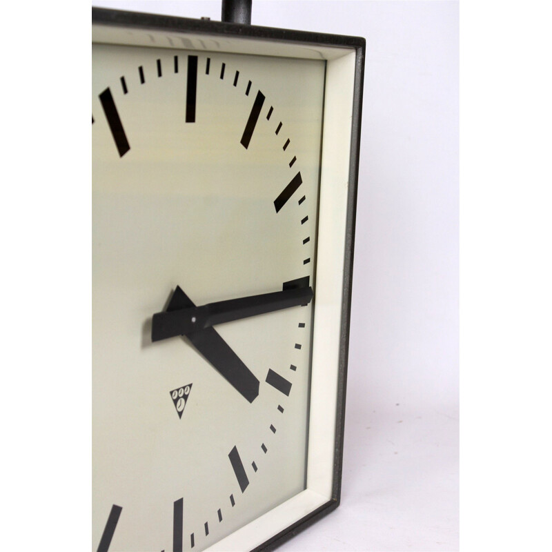 Large Double Sided Railway Clock from Pragotron - 1970s