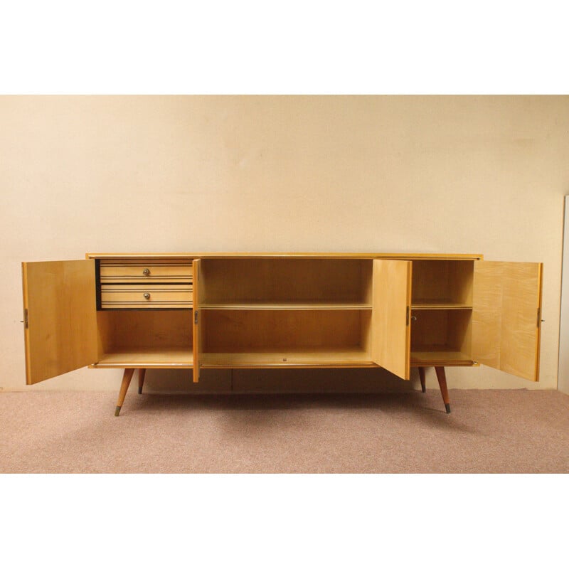 Vintage Sideboard in Swiss pear with 4 doors - 1950s