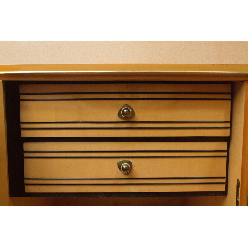 Vintage Sideboard in Swiss pear with 4 doors - 1950s