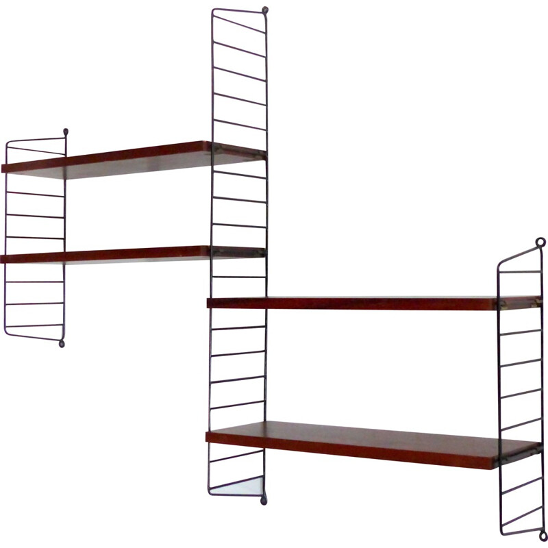 Vintage "String" adjustable shelf system by N. Strinning - 1950s