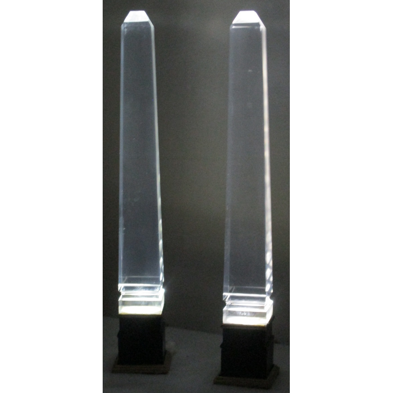 Pair of vintage luminous plexi lamps by Romeo Circa , 1970