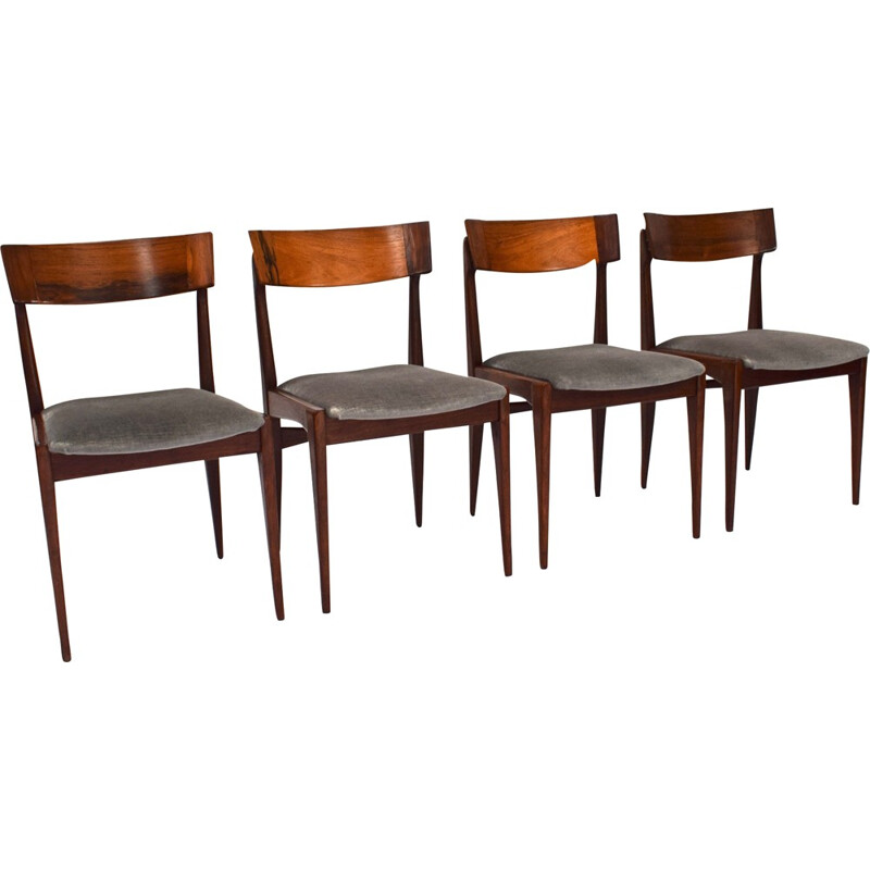 Set of 4 Scandinavian dining chairs in rosewood - 1950s