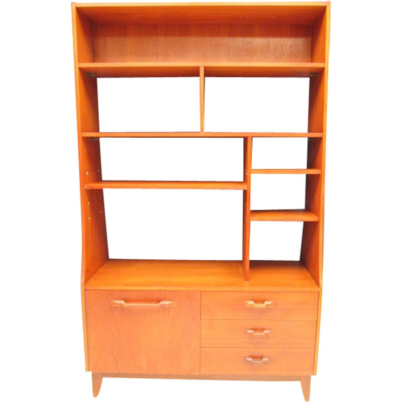 Vintage double-sided teak bookcase - 1960s