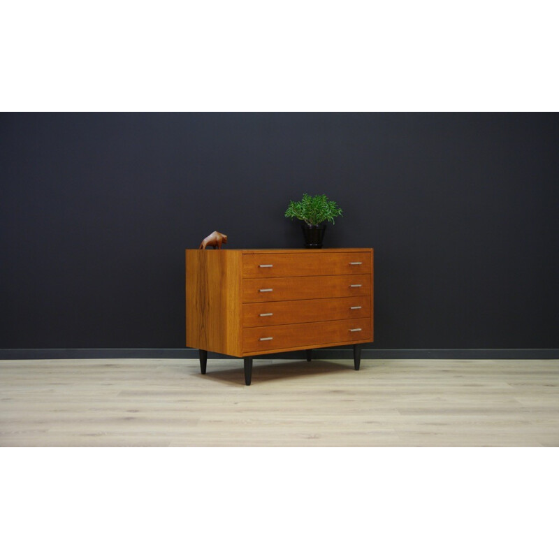 Vintage teak cabinet with 4 drawers - 1960s