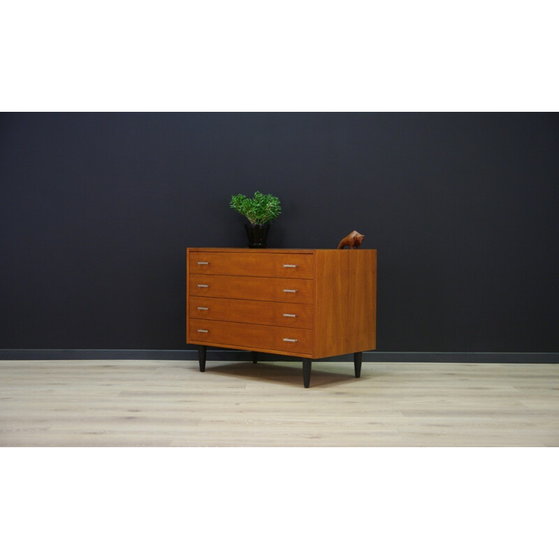 Vintage teak cabinet with 4 drawers - 1960s