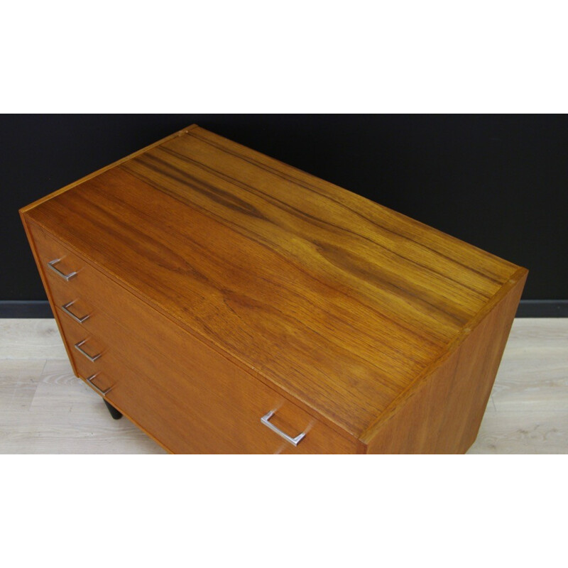 Vintage teak cabinet with 4 drawers - 1960s