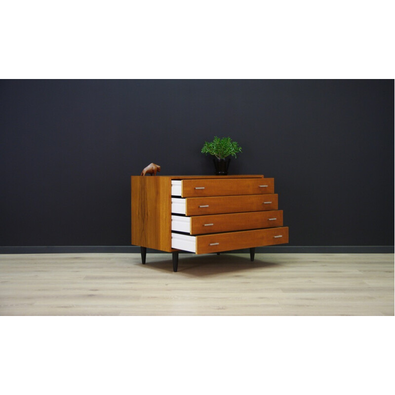 Vintage teak cabinet with 4 drawers - 1960s