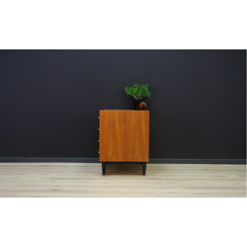 Vintage teak cabinet with 4 drawers - 1960s