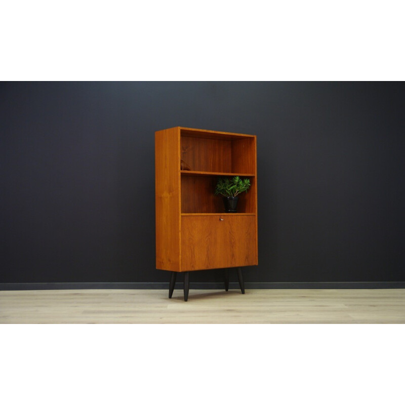 Vintage veneered with teak cabinet with one shelf - 1960s