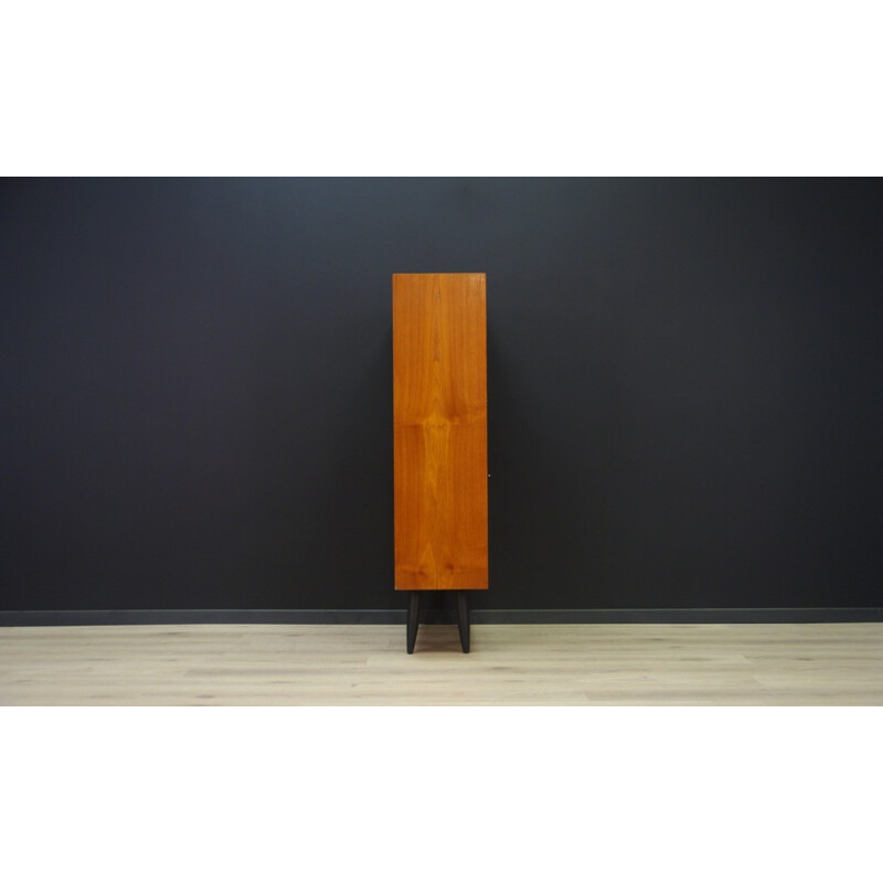 Vintage veneered with teak cabinet with one shelf - 1960s