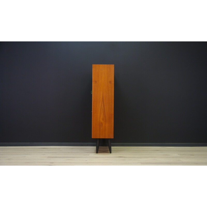 Vintage veneered with teak cabinet with one shelf - 1960s