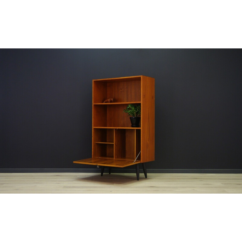 Vintage veneered with teak cabinet with one shelf - 1960s