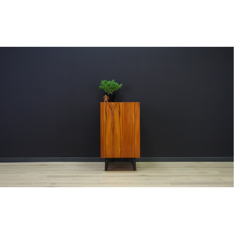 Vintage veneered with teak cabinet with 2 sliding doors - 1960s