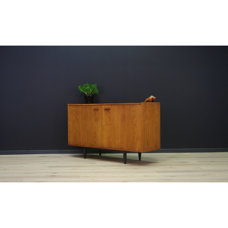 Vintage veneered with ash chest of drawers - 1960s