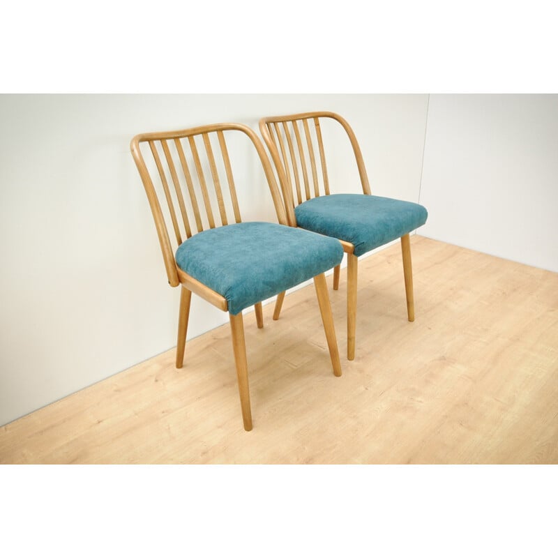 Suite de 2 chaises vintage en hêtre par Antonin Suman pour Ton - 1960