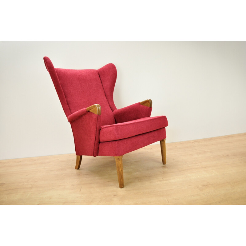 Vintage wingback chair with teak frame by Parker Knoll, UK - 1960s